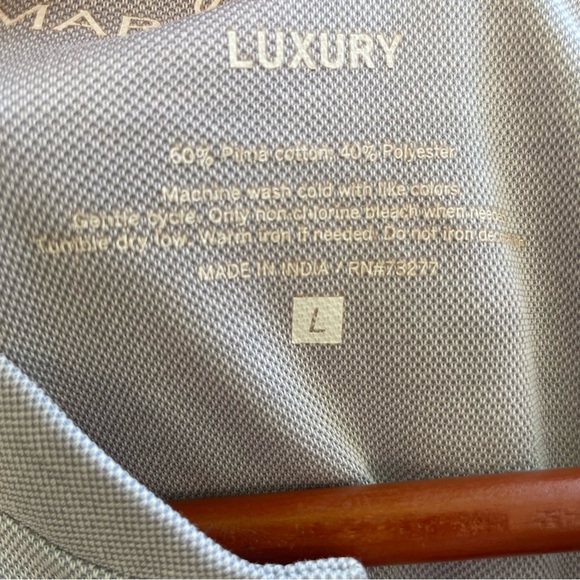 MARC ANTONY Men's Light Gray Luxury Henley Long Sleeve Shirt Size Large - Picture 4 of 10